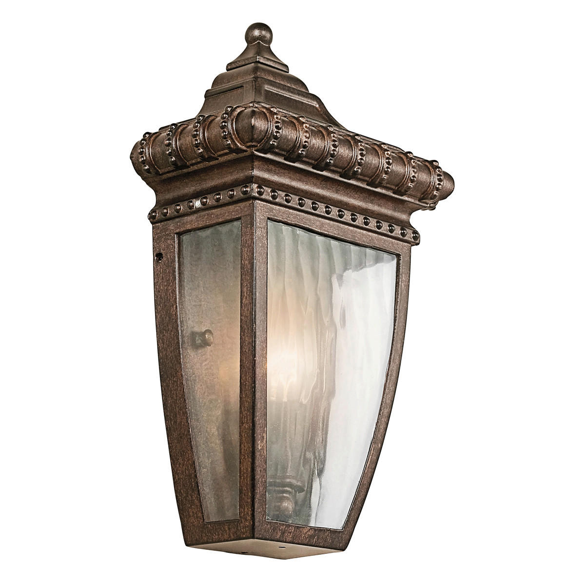 VÄGGLAMPA UTOMHUS - bronsfärgad, Romantik / Lanthus, metall/glas (17.1/29.8/9.5cm) - Elstead Lighting
