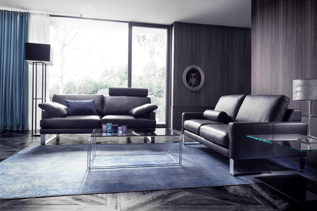 COUCHTISCH in Metall, Glas 75/60/43 cm  - Dunkelgrau/Schwarz, Design, Glas/Metall (75/60/43cm) - Bacher