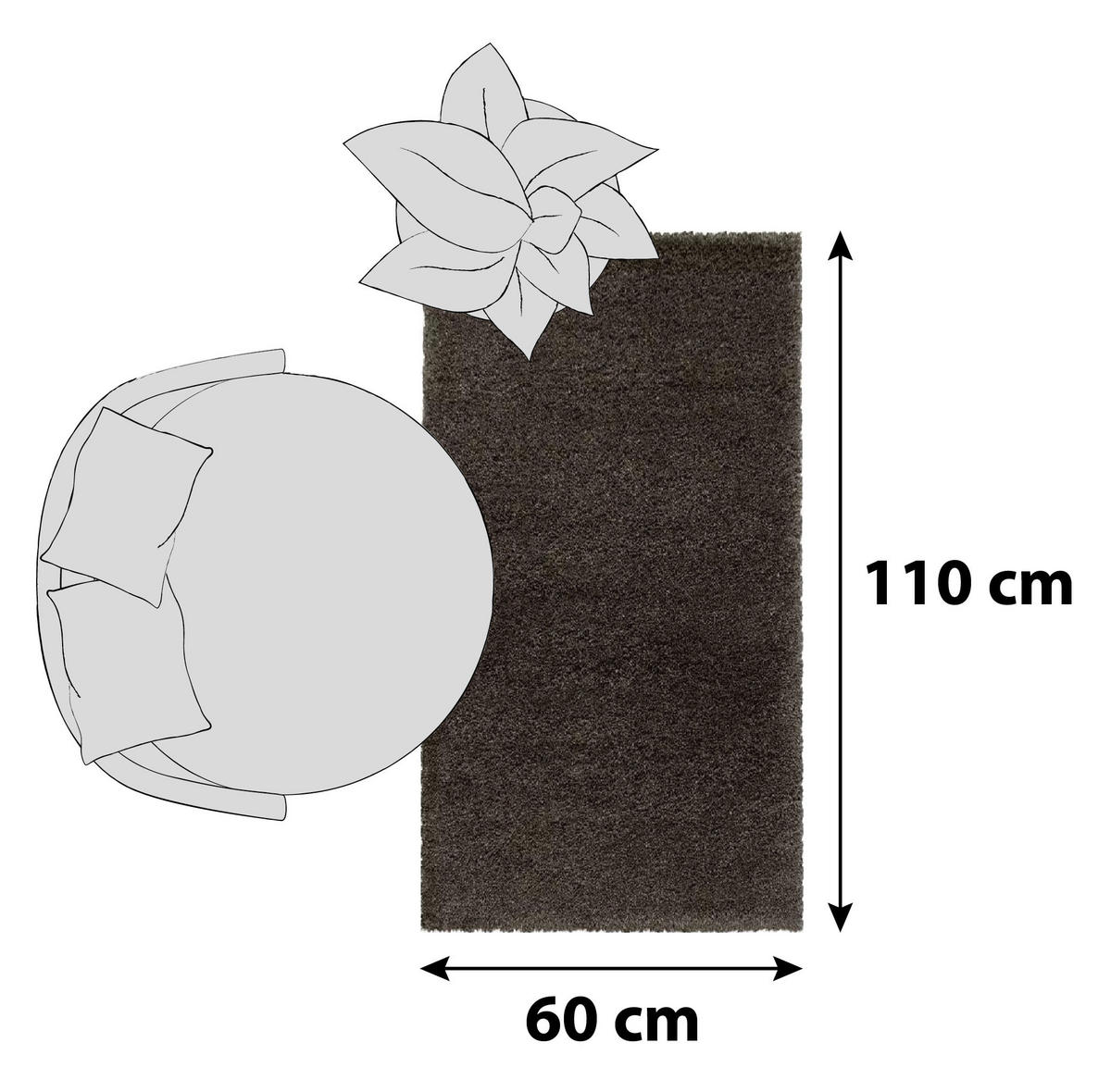 KOBEREC S VYSOKÝM VLASEM, 60/110 cm, hnědá - hnědá, Basics, textil (60/110cm) - Novel