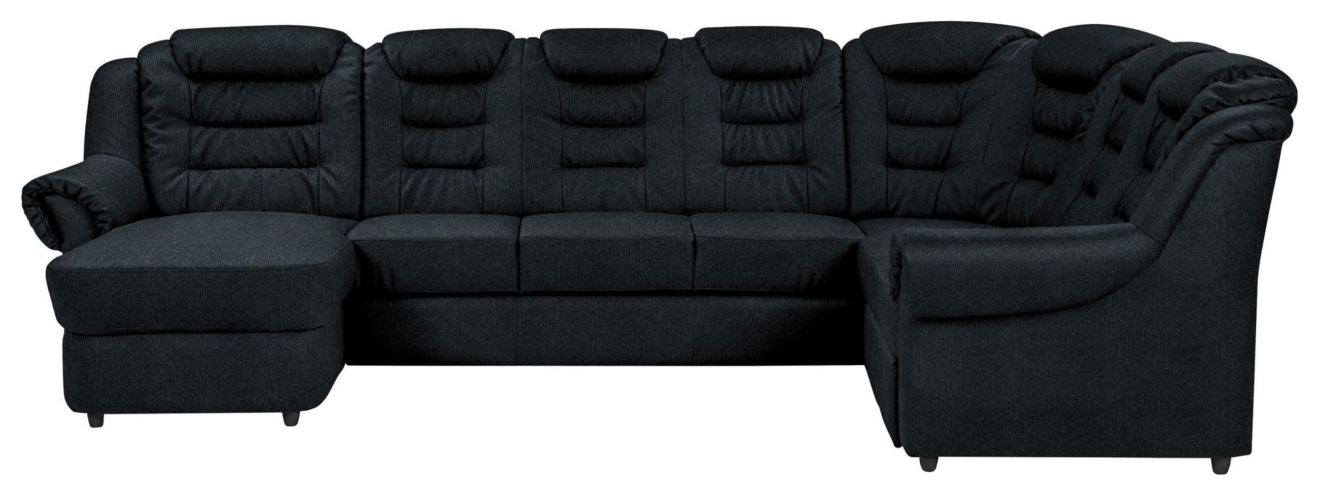 WOHNLANDSCHAFT in Chenille Schwarz - Schwarz, Konventionell, Kunststoff/Textil (165/333/216cm) - Livetastic