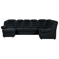 WOHNLANDSCHAFT Schwarz Chenille  - Schwarz, KONVENTIONELL, Kunststoff/Textil (165/333/216cm) - Livetastic