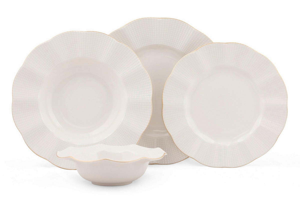 KOMBISERVICE Creme, Goldfarben 24-teilig 6 Personen  - Goldfarben/Creme, Basics, Keramik - P & B