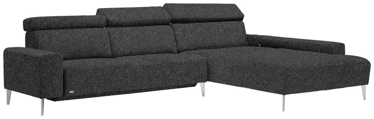 ECKSOFA  in Mikrovelours Anthrazit  308/205 cm  - Anthrazit/Alufarben, Design, Textil (308/205cm) - Sedda
