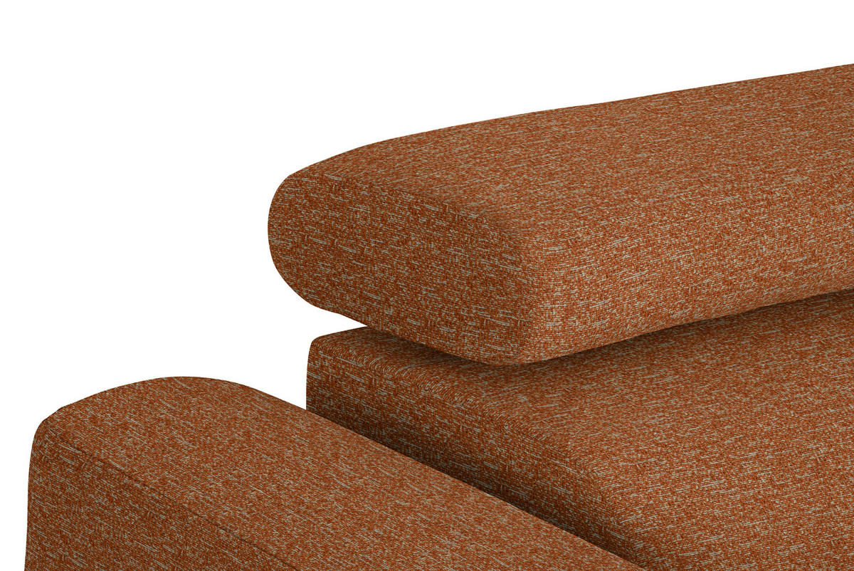 ECKSOFA in Struktur Rostfarben  280/205 cm  - Rostfarben/Schwarz, Design, Textil/Metall (280/205cm) - Xora