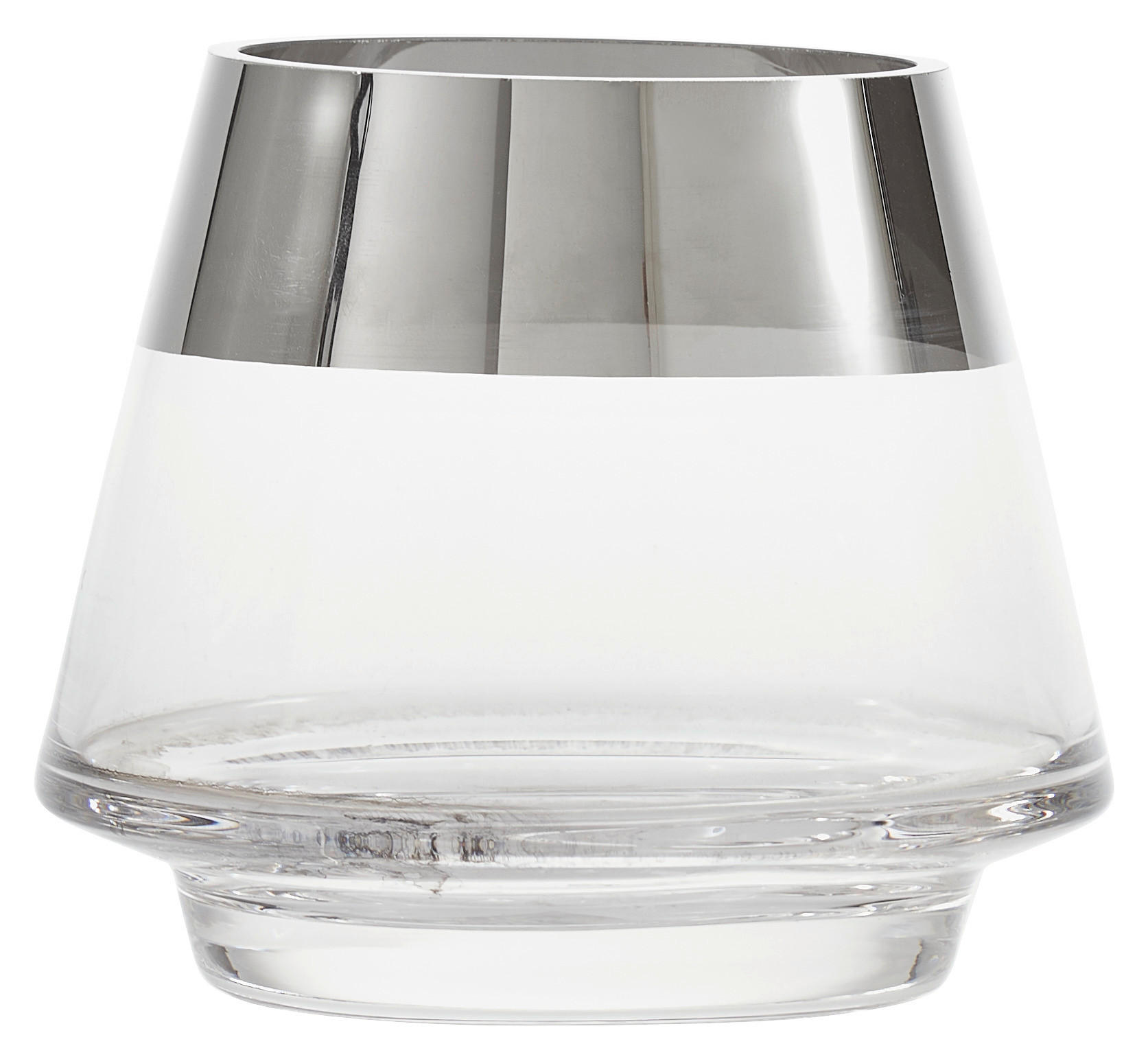 WINDLICHT Klar, Silberfarben, Chromfarben 10/9 cm  - Klar/Chromfarben, LIFESTYLE, Glas (10/9cm) - Ambia Home