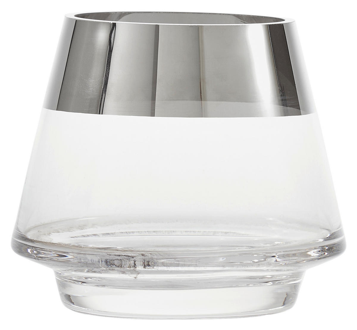 WINDLICHT Klar, Silberfarben, Chromfarben 10/9 cm  - Klar/Chromfarben, LIFESTYLE, Glas (10/9cm) - Ambia Home