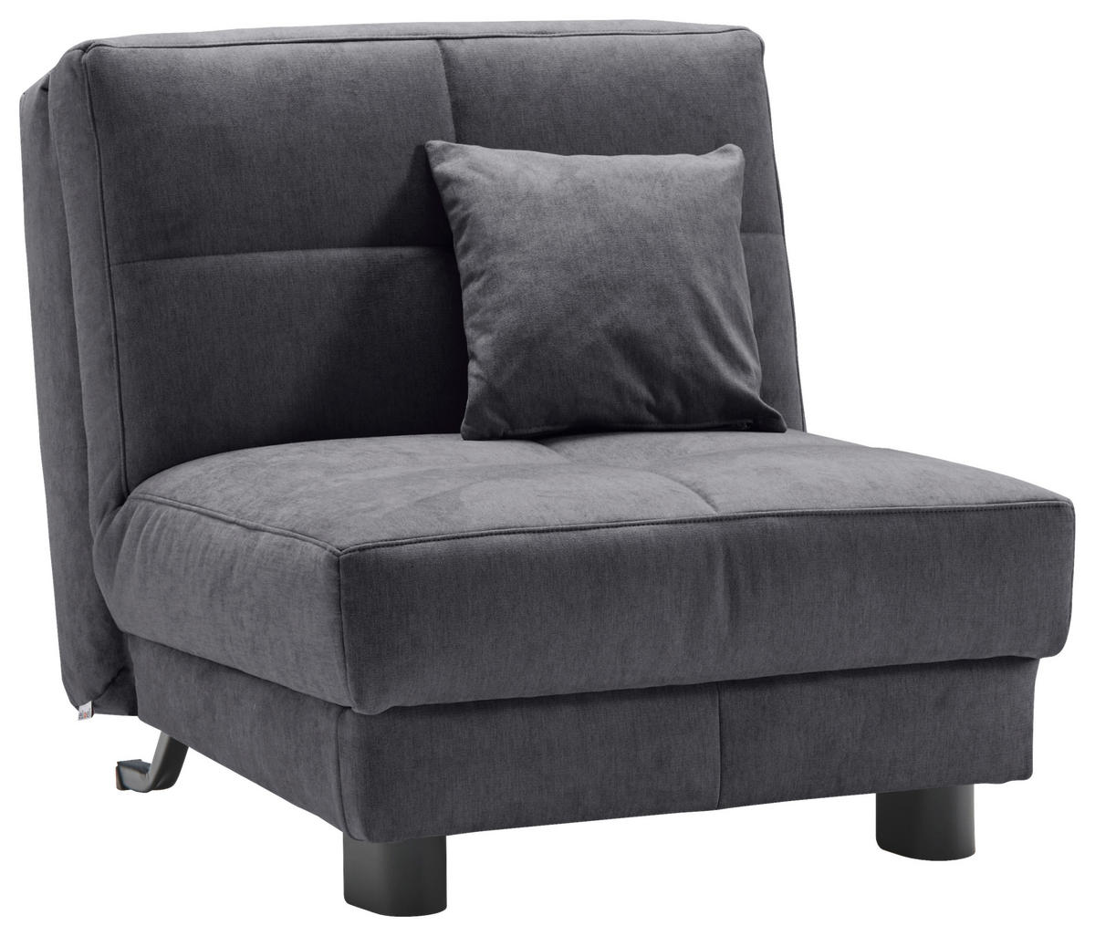 SCHLAFSESSEL Mikrovelours Graublau    - Graublau/Schwarz, KONVENTIONELL, Textil/Metall (85/85/100cm) - Carryhome