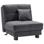 SCHLAFSESSEL Mikrovelours Graublau - Graublau/Schwarz, KONVENTIONELL, Textil/Metall (85/85/100cm) - Carryhome