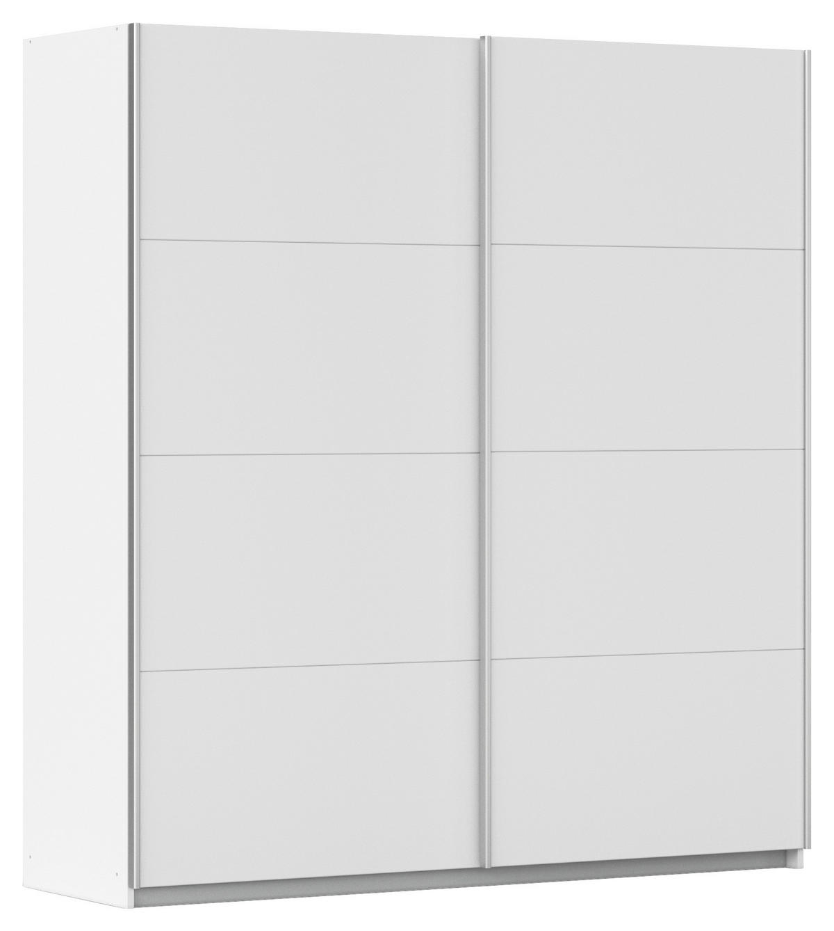 GARDEROB MED SKJUTDÖRRAR 181/197/61 cm 2-dörrar - vit/aluminiumfärg, Modern, metall/trämaterial (181/197/61cm) - Rauch Möbel