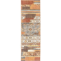 LÄUFER 80/250 cm CORTEA MYFAR  - Greige/Cognac, Design, Kunststoff/Textil (80/250cm) - Lindorug