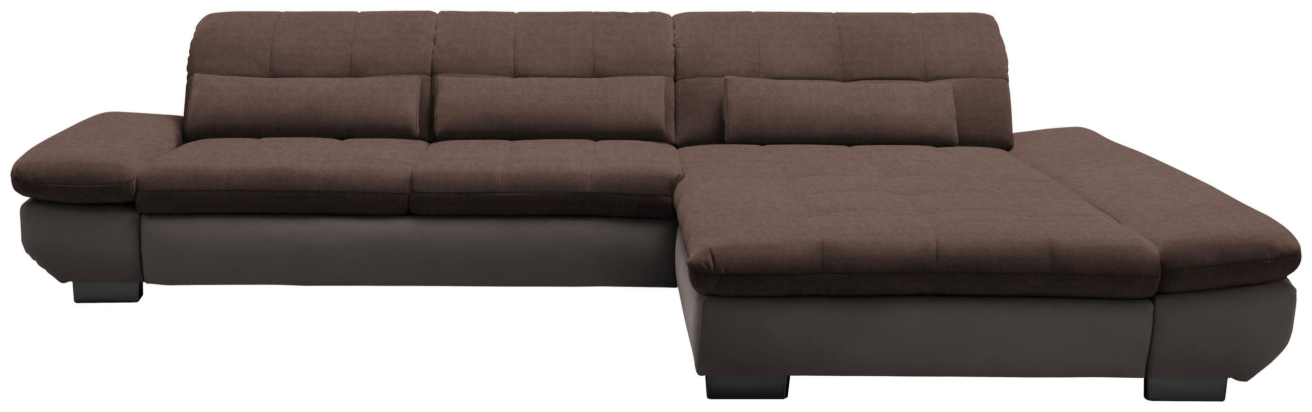 ECKSOFA in Mikrofaser Hellbraun  - Hellbraun/Schwarz, Design, Textil/Metall (341/204cm) - Xora