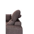 ECKSOFA Dunkelbraun Chenille  - Dunkelbraun/Schwarz, KONVENTIONELL, Textil/Metall (185/240cm) - Carryhome