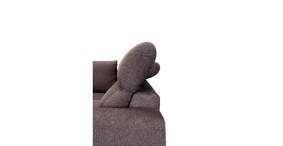ECKSOFA Dunkelbraun Chenille  - Dunkelbraun/Schwarz, KONVENTIONELL, Textil/Metall (185/240cm) - Carryhome