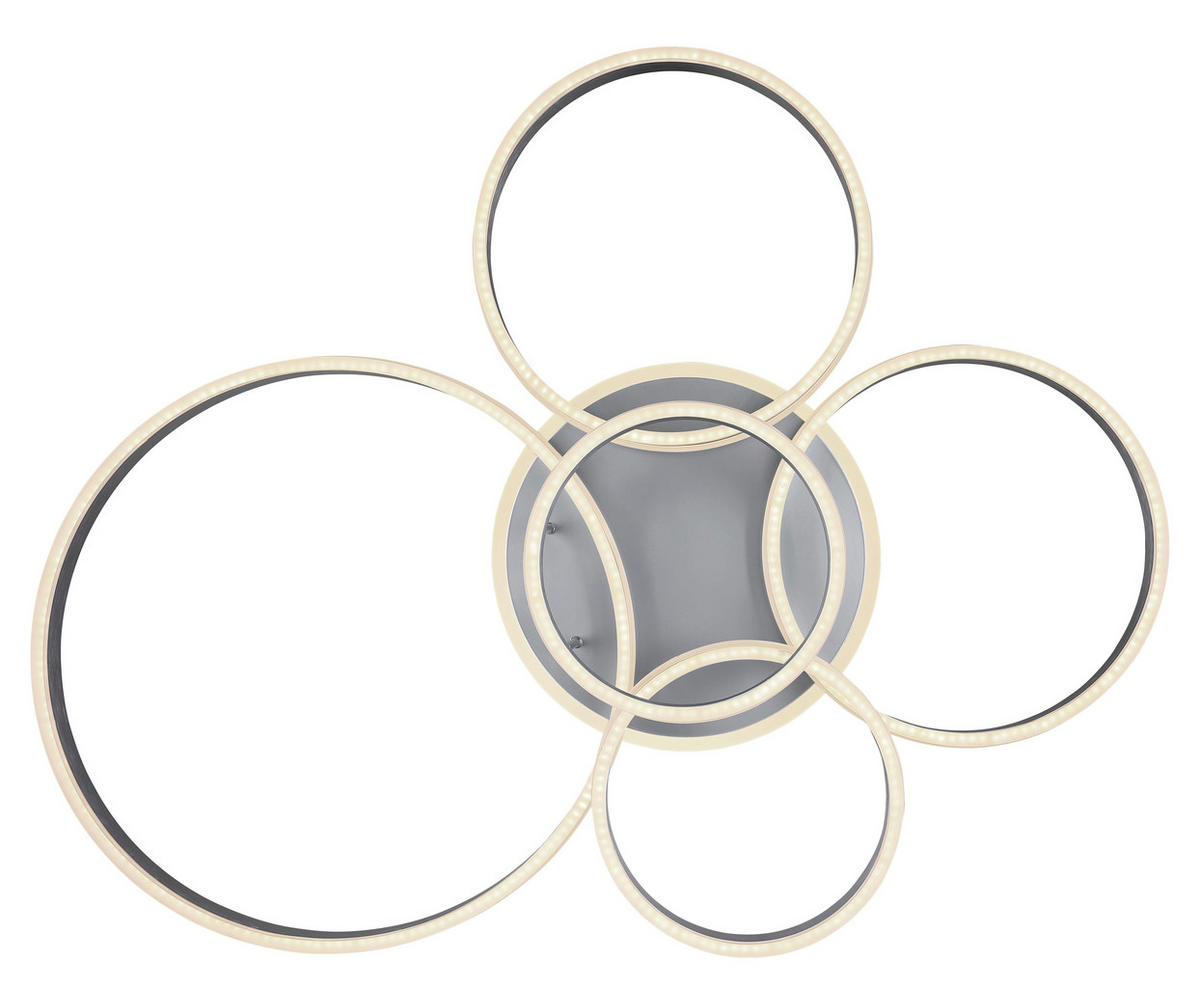 LED-DECKENLEUCHTE 114/90/20 cm   - Opal/Grau, Design, Kunststoff/Metall (114/90/20cm)
