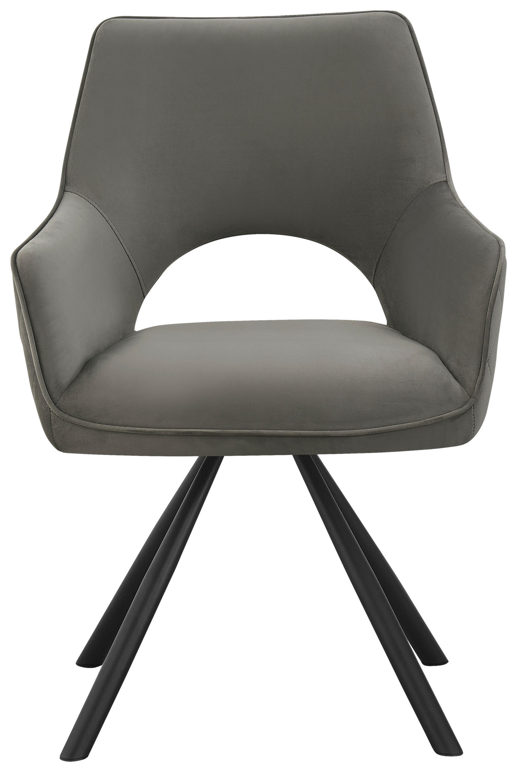 ARMLEHNSTUHL  in Eisen Webstoff  - Hellgrau/Schwarz, Design, Textil/Metall (60/85/63cm) - Hom`in