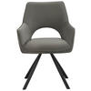 ARMLEHNSTUHL  in Eisen Webstoff  - Hellgrau/Schwarz, Design, Textil/Metall (60/85/63cm) - Hom`in