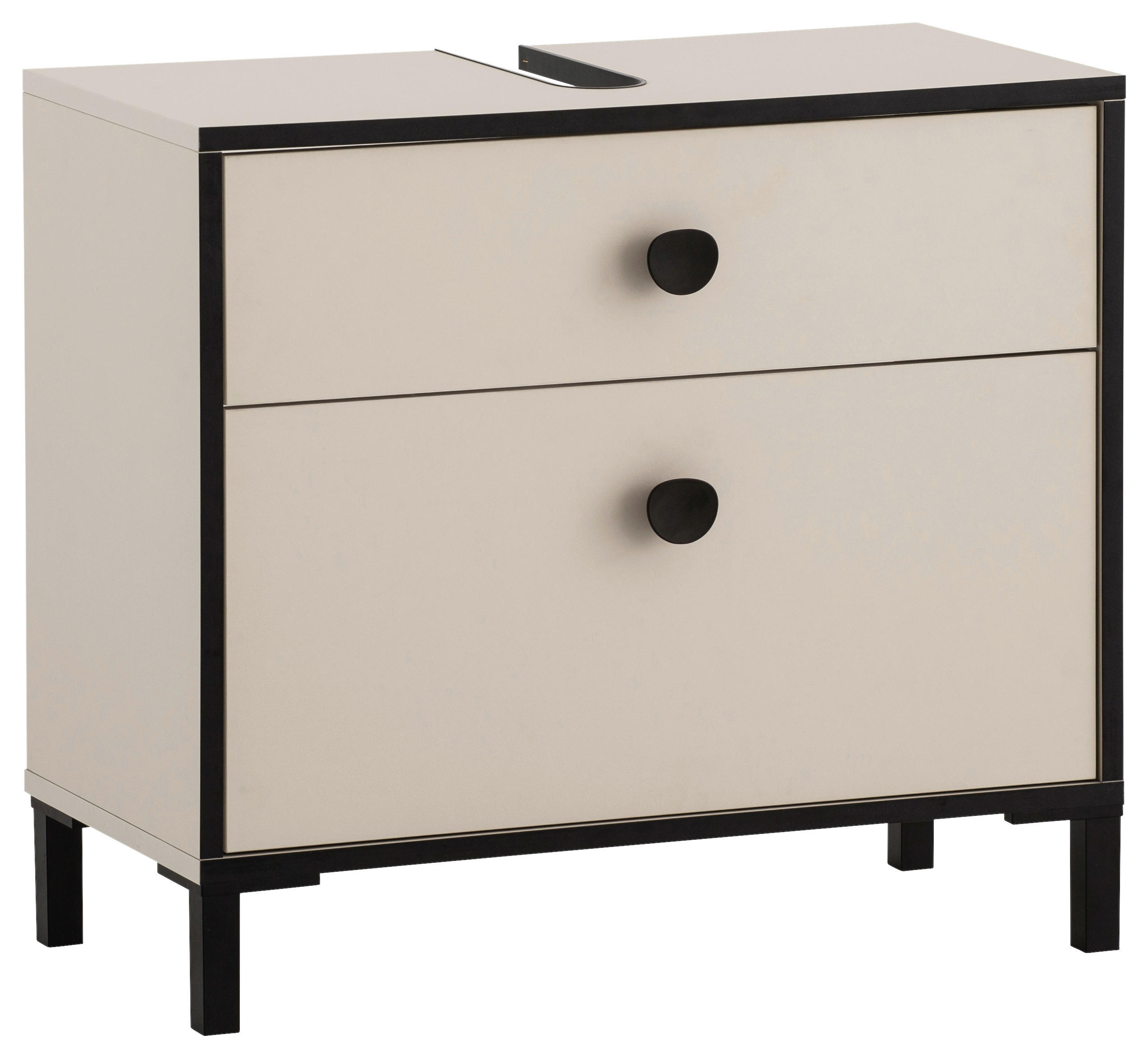 Mid.you Waschbeckenunterschrank Edda Creme, Beige 65.1x59.1x33.0 cm