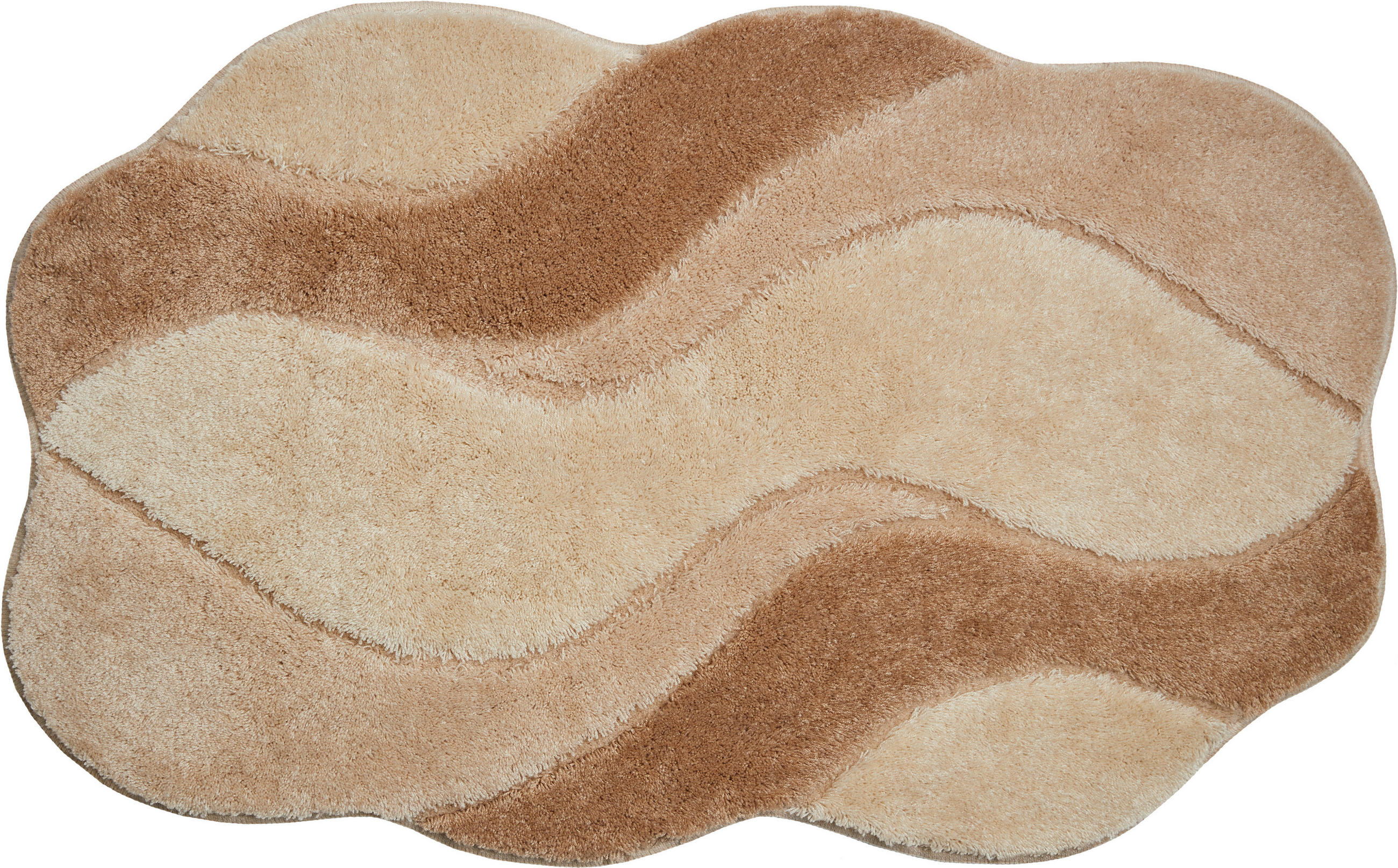 BADTEPPICH Weiß, Beige 70/120 cm  - Beige/Weiß, Basics, Kunststoff/Textil (70/120cm) - Grund