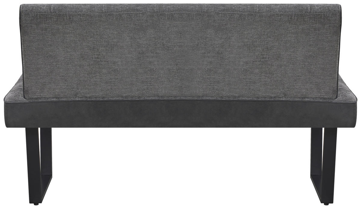 SITZBANK in Metall, Textil Grau, Schwarz  - Schwarz/Grau, KONVENTIONELL, Textil/Metall (140/86/70cm) - MID.YOU