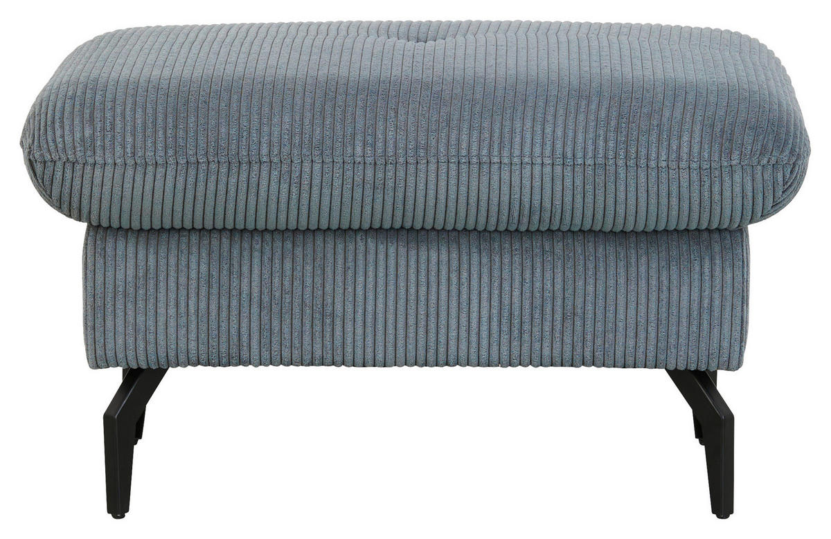 ECKSOFA in Cord Graphitfarben  - Schwarz/Graphitfarben, Design, Textil/Metall (302/180cm) - Venda