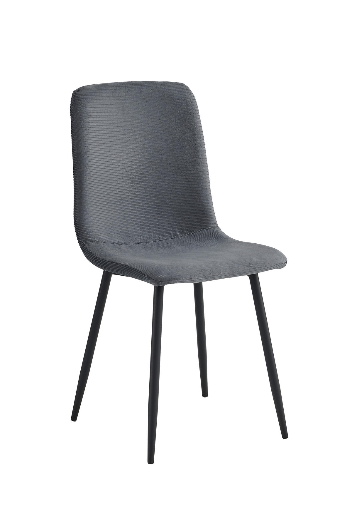 STUHL-SET 4 Stück Stoffauswahl Mikrofaser, Feincord  - Anthrazit/Schwarz, MODERN, Textil/Metall (44/92/54cm) - MID.YOU