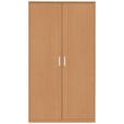 KLEIDERSCHRANK 106/194/54 cm 2-türig Buchefarben  - Silberfarben/Buchefarben, Basics, Holzwerkstoff/Kunststoff (106/194/54cm) - Xora