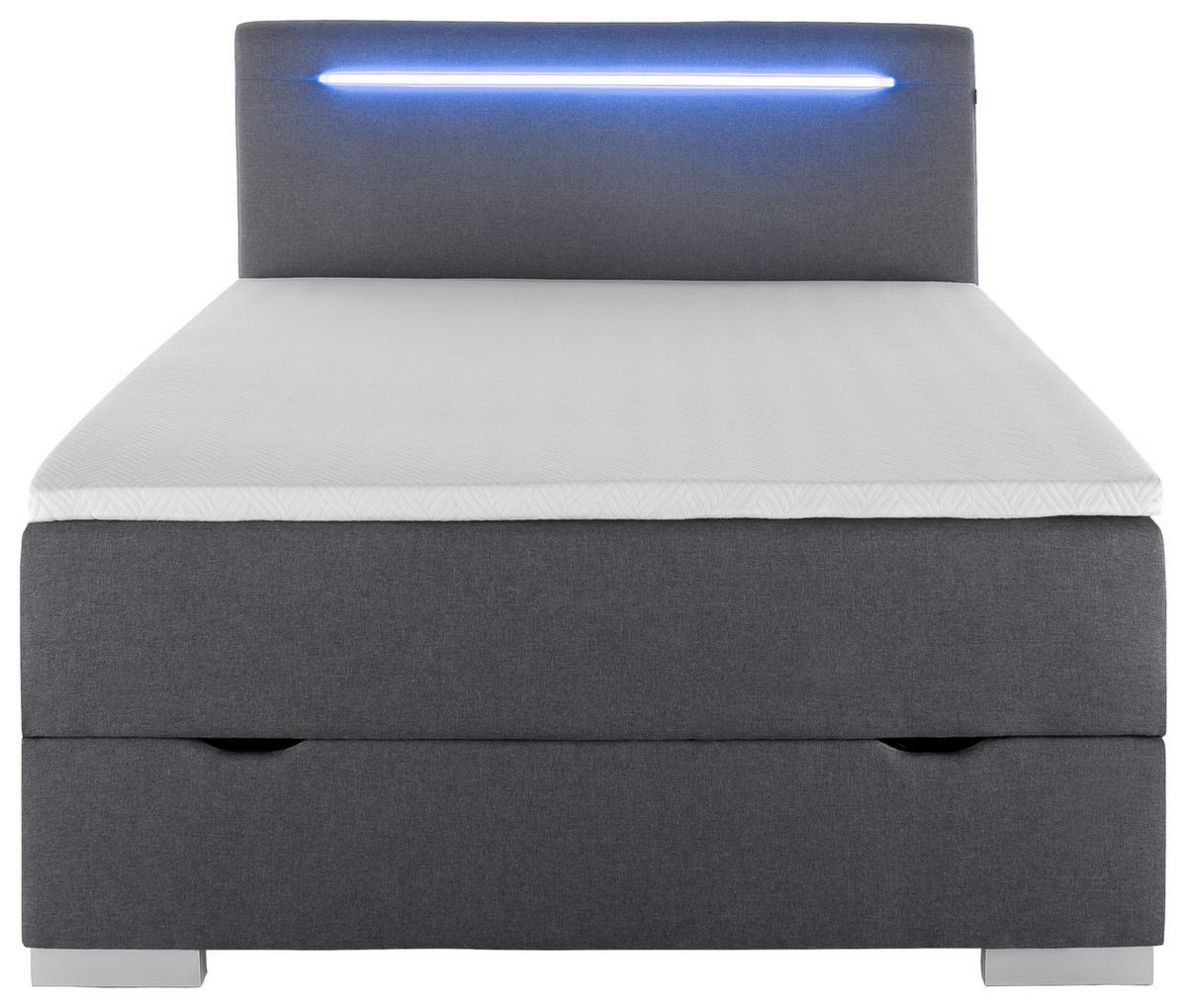 BOXBETT 120/200 cm  in Anthrazit  - Edelstahlfarben/Anthrazit, MODERN, Kunststoff/Textil (120/200cm) - Livetastic
