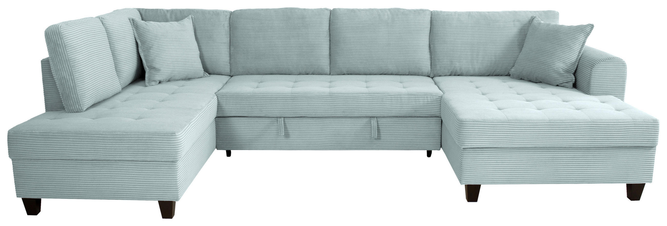 WOHNLANDSCHAFT MORITZ Graugrün Cord  - Graugrün, Trend, Textil (178/324/155cm) - P & B