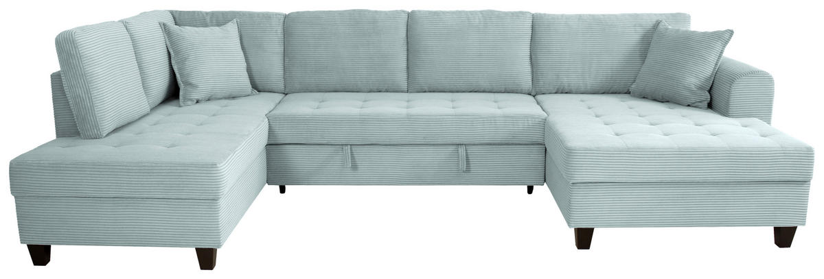 WOHNLANDSCHAFT MORITZ Graugrün Cord  - Graugrün, Trend, Textil (178/324/155cm) - P & B