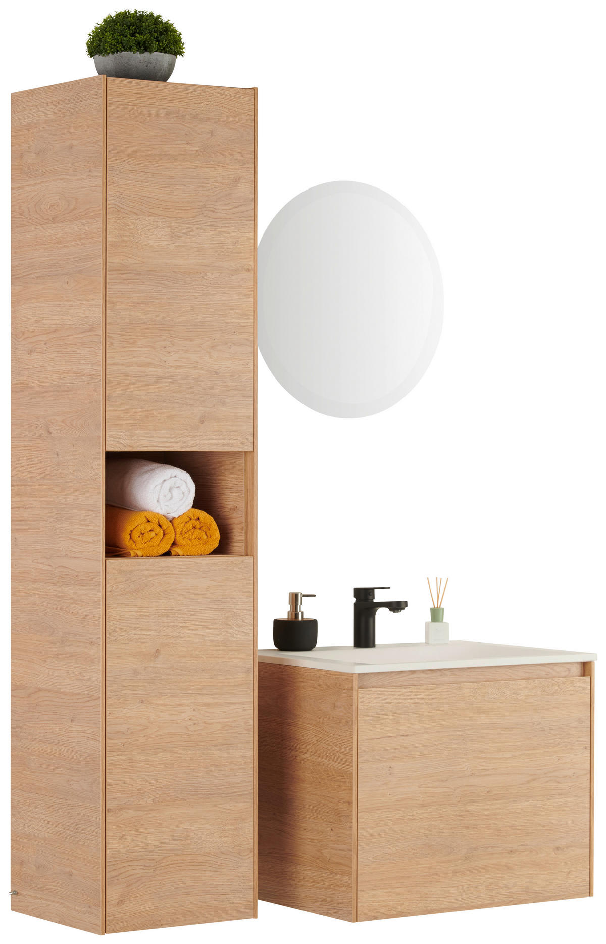 BADEZIMMER  in 60 cm  - Hellbraun/Naturfarben, KONVENTIONELL, Holzwerkstoff (60cm) - Emilio Belluti