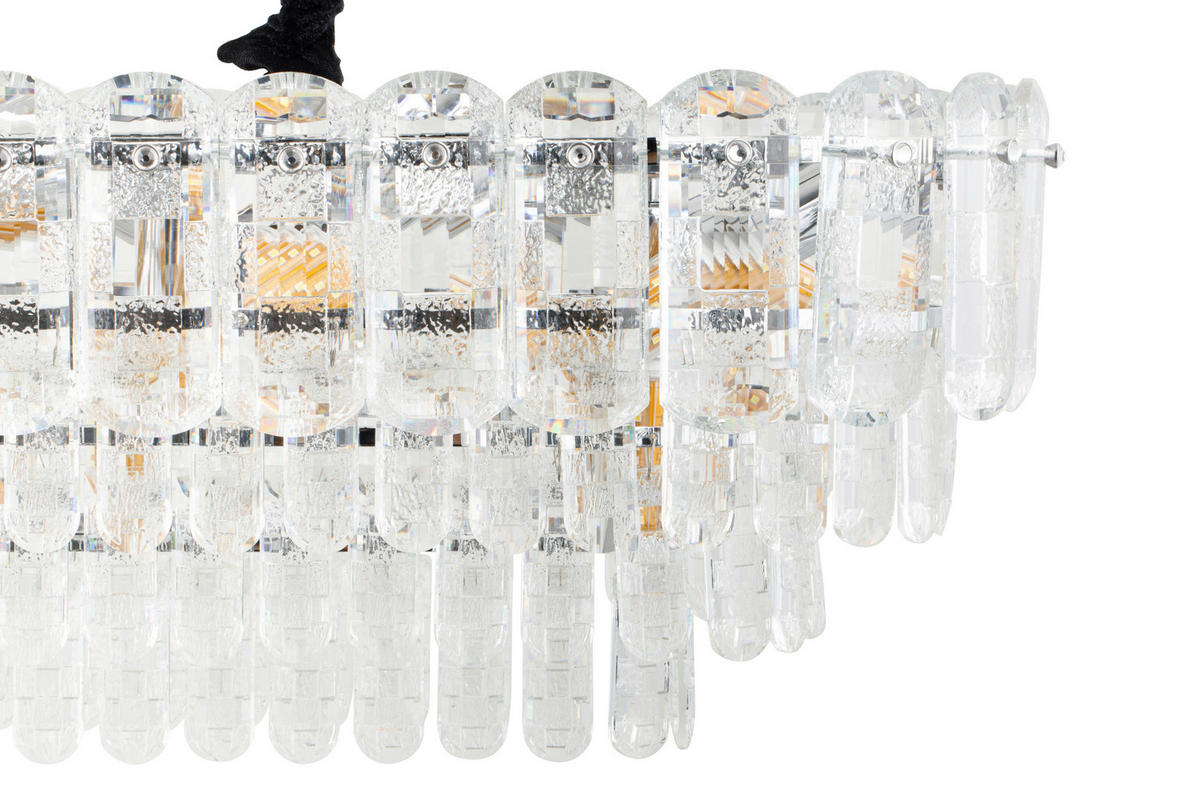 KRISTALL-HÄNGELEUCHTE Imotski 94/33/150 cm  - Chromfarben, Design, Glas/Metall (94/33/150cm) - Glandor
