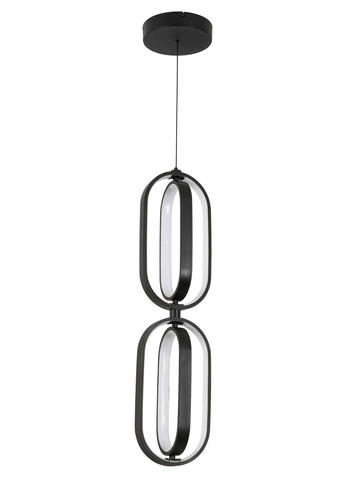 ZÁVESNÉ LED SVIETIDLO, 21/200 cm  - čierna, Design, kov/plast (21/200cm) - Novel