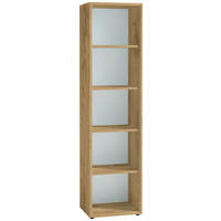 AKTENREGAL Weiß, Eichefarben  - Eichefarben/Schwarz, MODERN, Holzwerkstoff/Kunststoff (50/196/37cm) - Novel