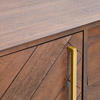 SIDEBOARD Akazie furniert Akaziefarben Einlegeböden  - Messingfarben/Akaziefarben, KONVENTIONELL, Holz/Metall (180/80/45cm) - Ambia Home