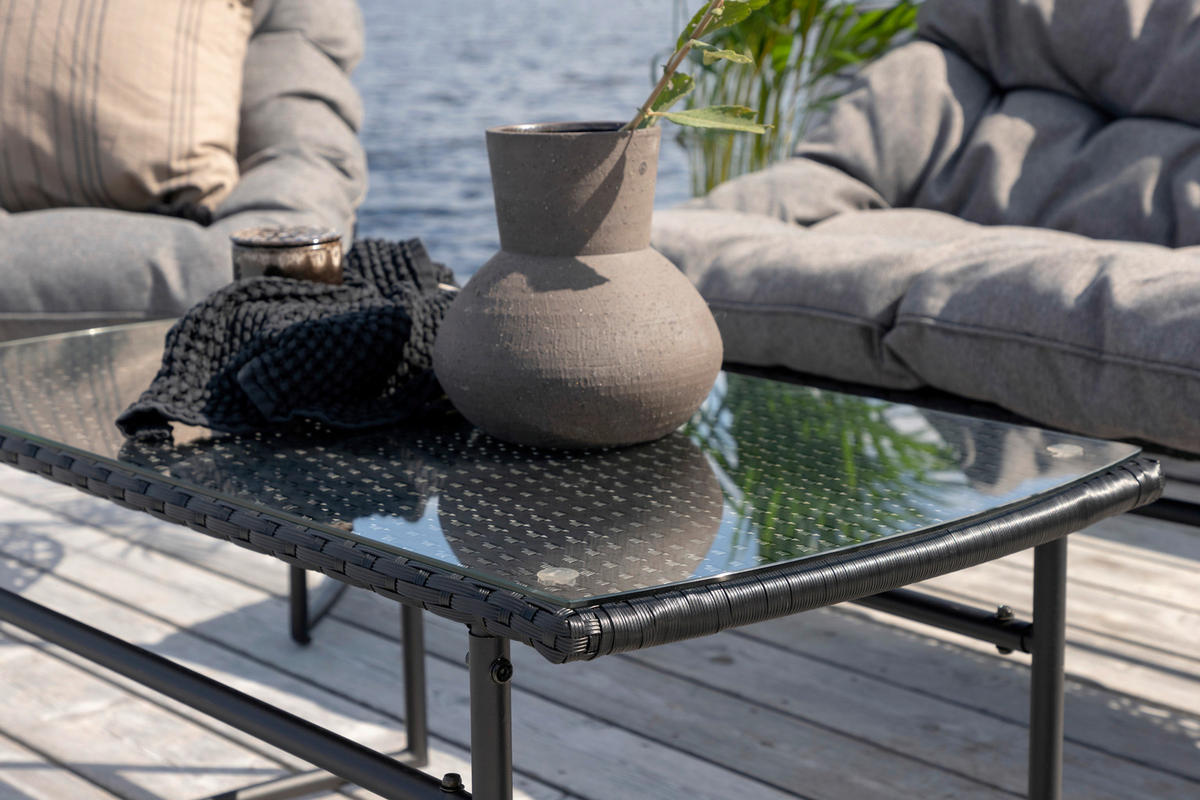 LOUNGEGRUPP  - grå/svart, Klassisk, metall/textil - Gardenson
