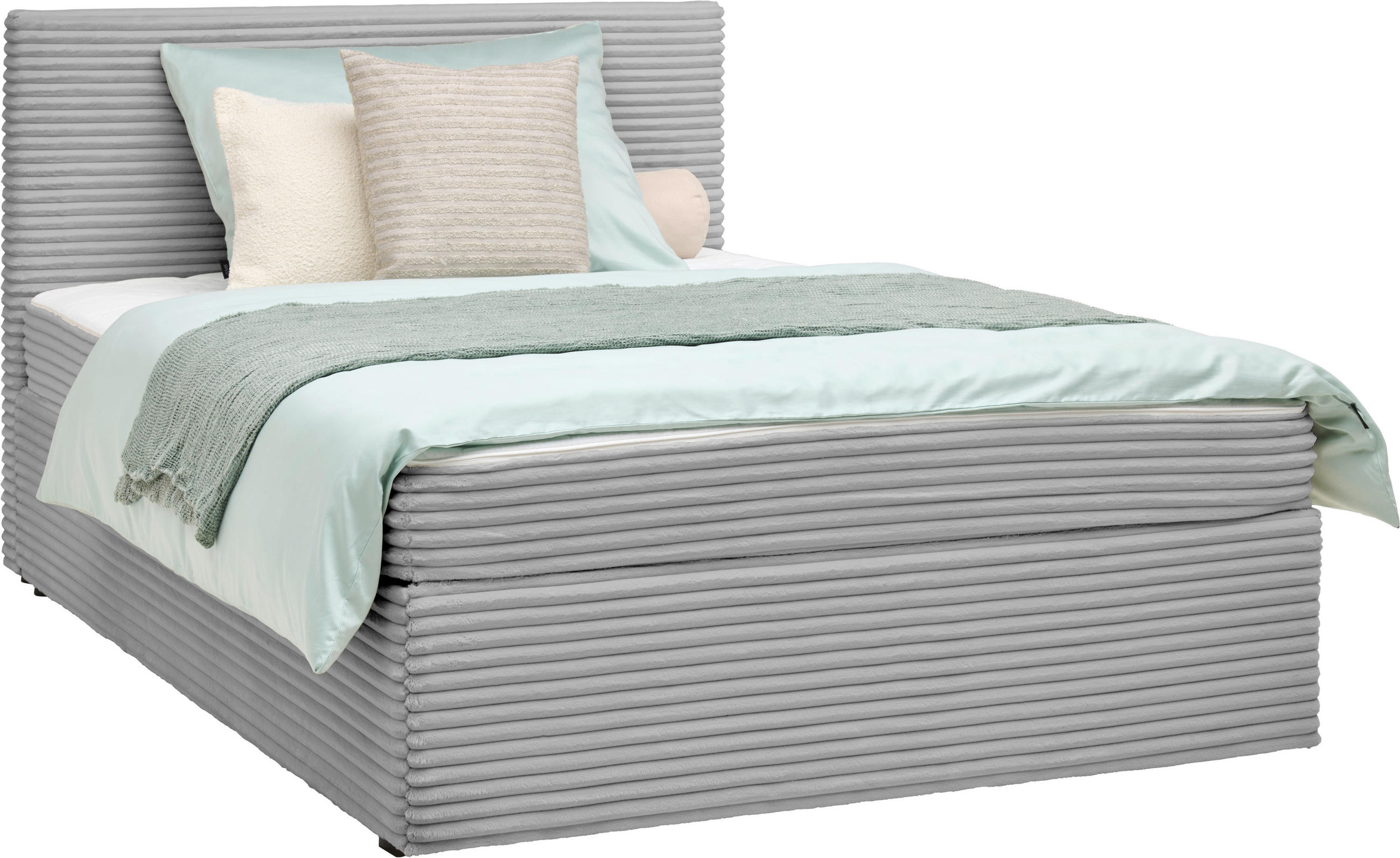 BOXBETT 120/200 cm,  in Silberfarben,  - Silberfarben, MODERN, Holz/Textil (120/200cm) - MID.YOU
