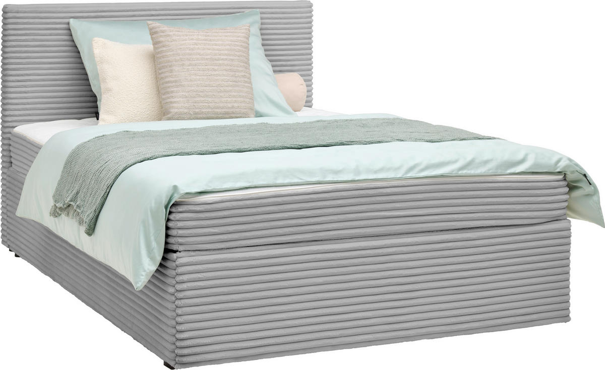 BOXBETT 120/200 cm  in Silberfarben  - Silberfarben, Modern, Holz/Textil (120/200cm) - MID.YOU