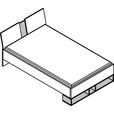 BETT 120/200 cm  in Graphitfarben, Weiß, Hickory  - Graphitfarben/Weiß, KONVENTIONELL, Holzwerkstoff (120/200cm) - Cantus