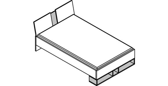 BETT 120/200 cm  in Graphitfarben, Weiß, Hickory  - Graphitfarben/Weiß, KONVENTIONELL, Holzwerkstoff (120/200cm) - Cantus