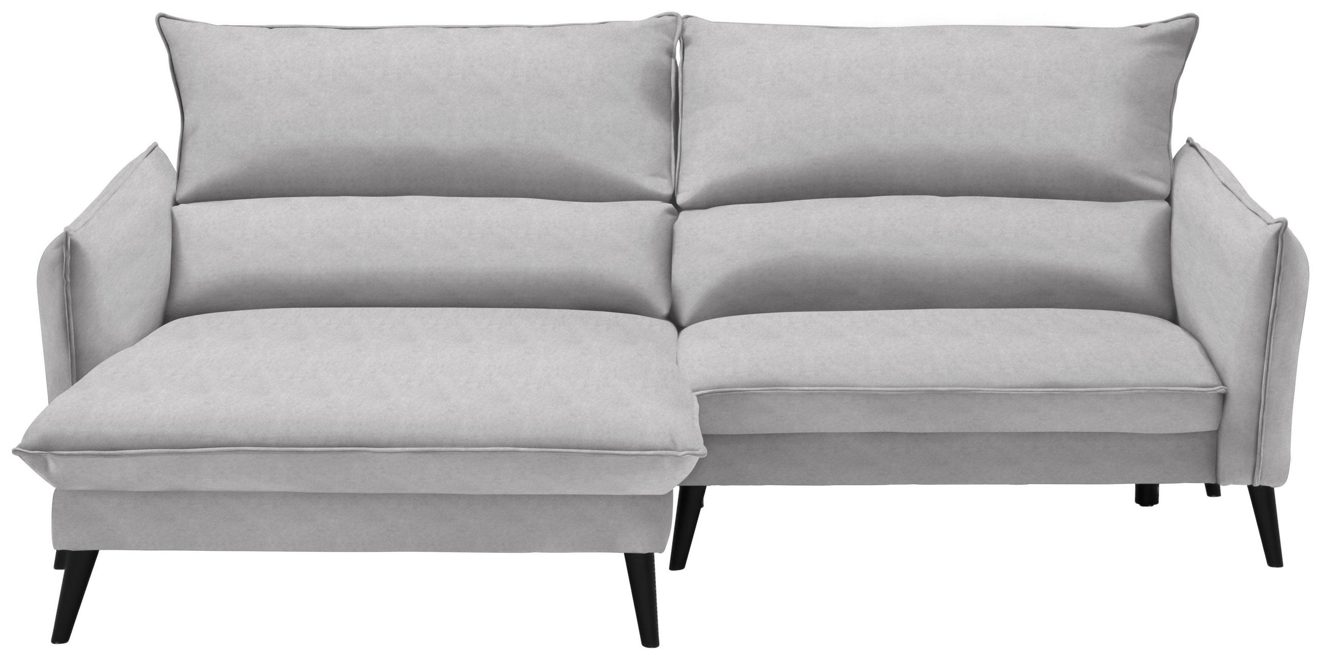 ECKSOFA Hellgrau Velours  - Hellgrau/Schwarz, Design, Holz/Textil (170/238cm) - Carryhome