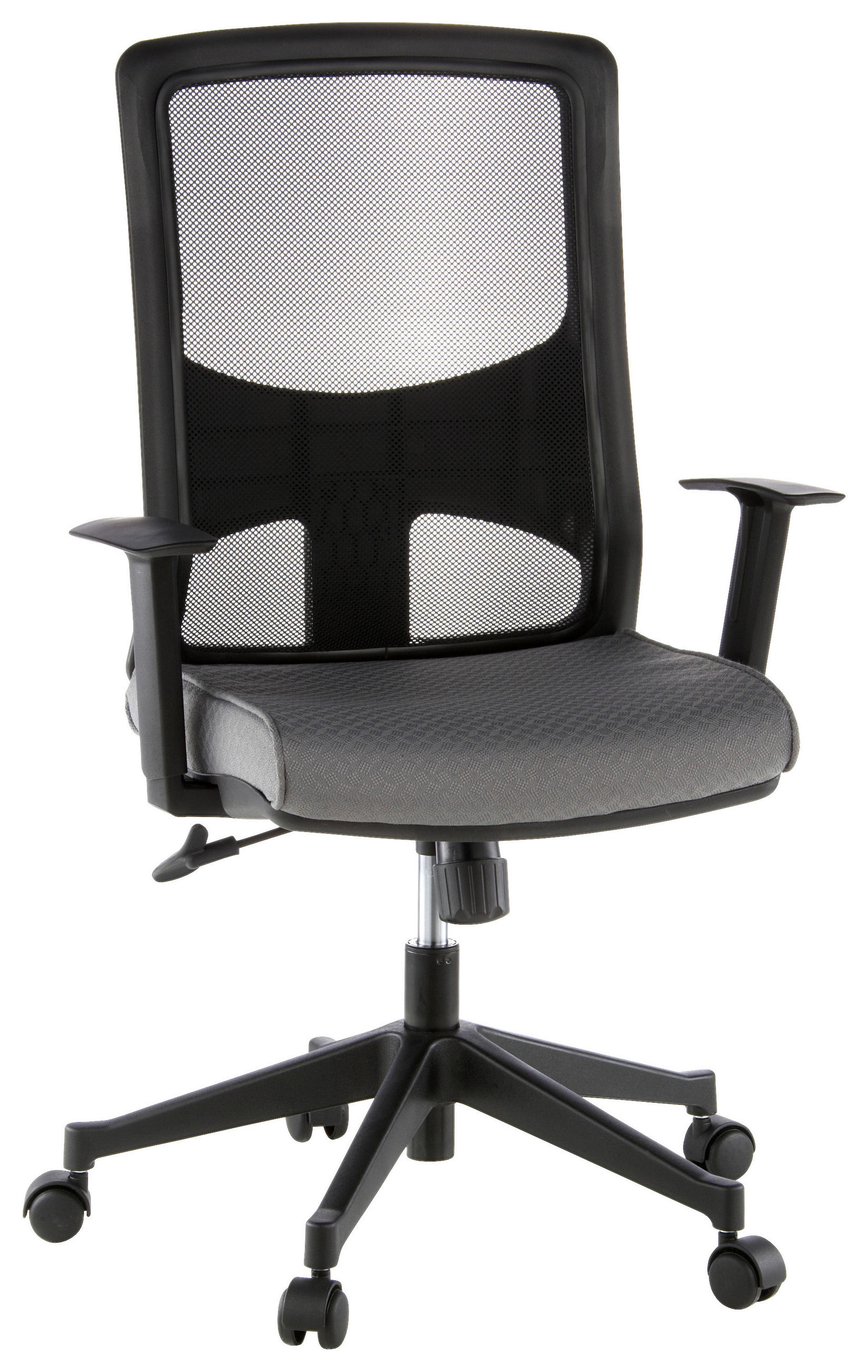 DREHSTUHL  in Netzbespannung, Flachgewebe Grau, Schwarz  - Schwarz/Grau, MODERN, Kunststoff/Textil (57/113/44cm) - MID.YOU