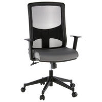 DREHSTUHL  in Netzbespannung, Flachgewebe Grau, Schwarz  - Schwarz/Grau, MODERN, Kunststoff/Textil (57/113/44cm) - MID.YOU