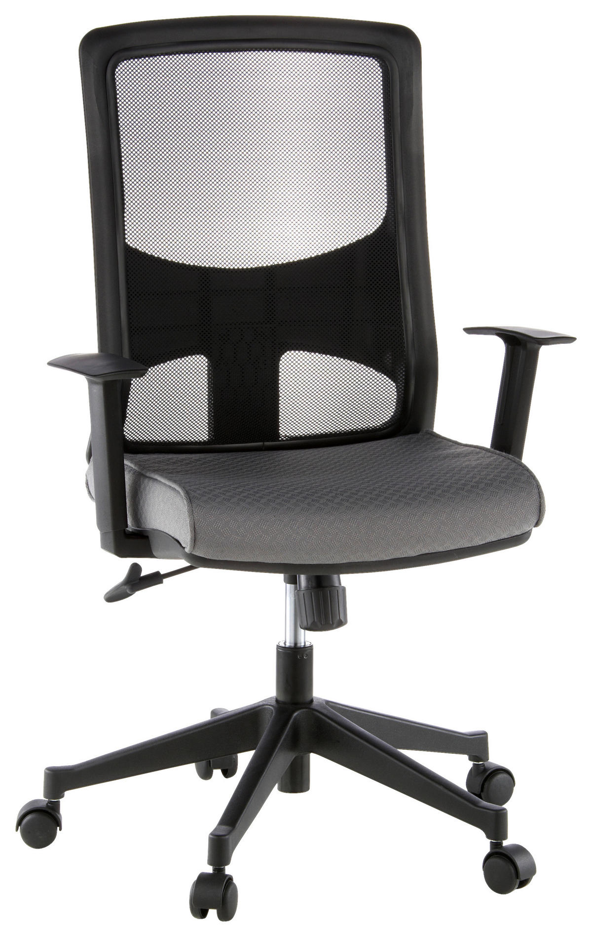 DREHSTUHL  in Netzbespannung, Flachgewebe Grau, Schwarz  - Schwarz/Grau, MODERN, Kunststoff/Textil (57/113/44cm) - MID.YOU