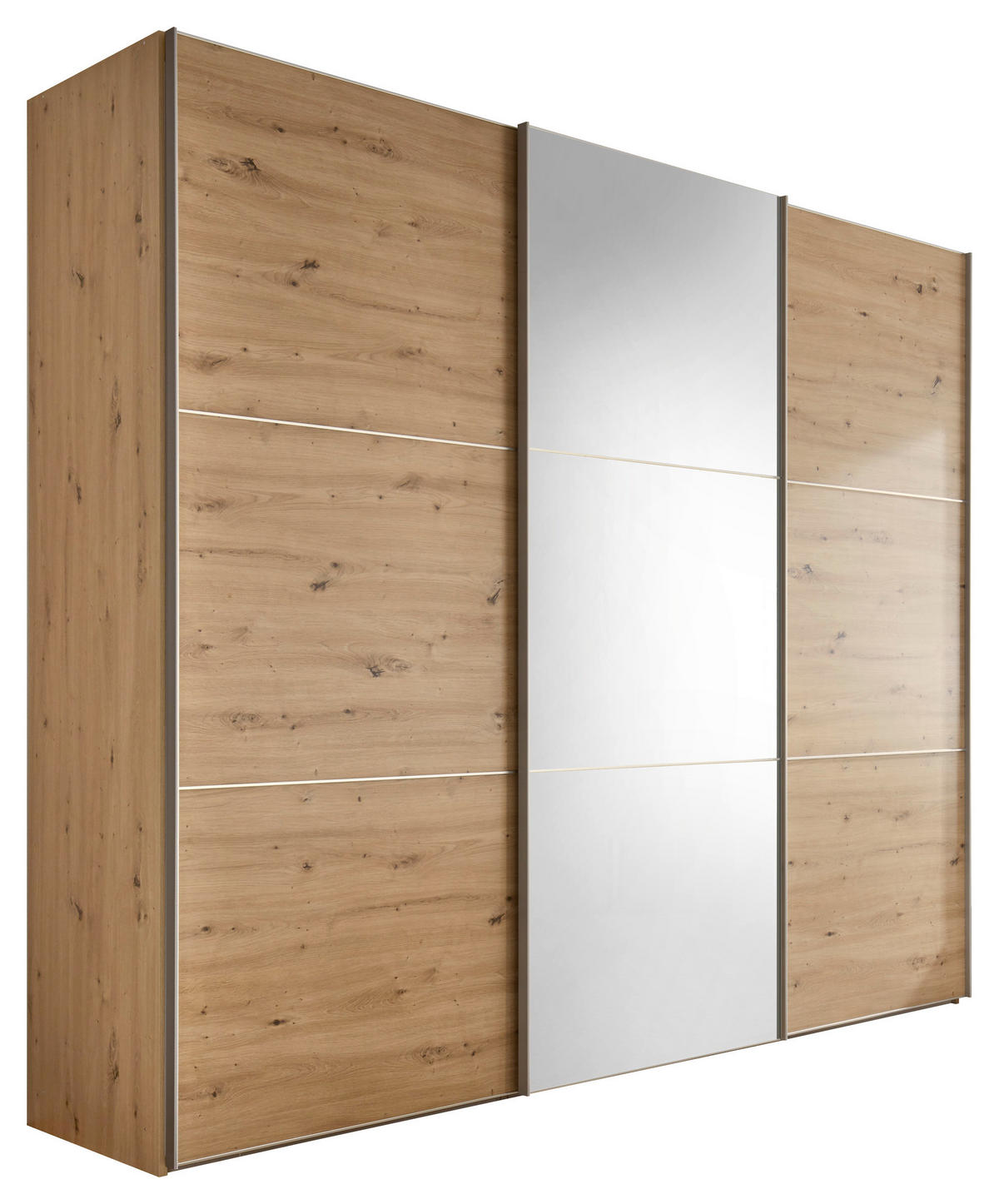 SCHWEBETÜRENSCHRANK 249/222/68 cm 3-türig Eiche Artisan  - Alufarben/Eiche Artisan, Holzwerkstoff/Metall (249/222/68cm) - Moderano