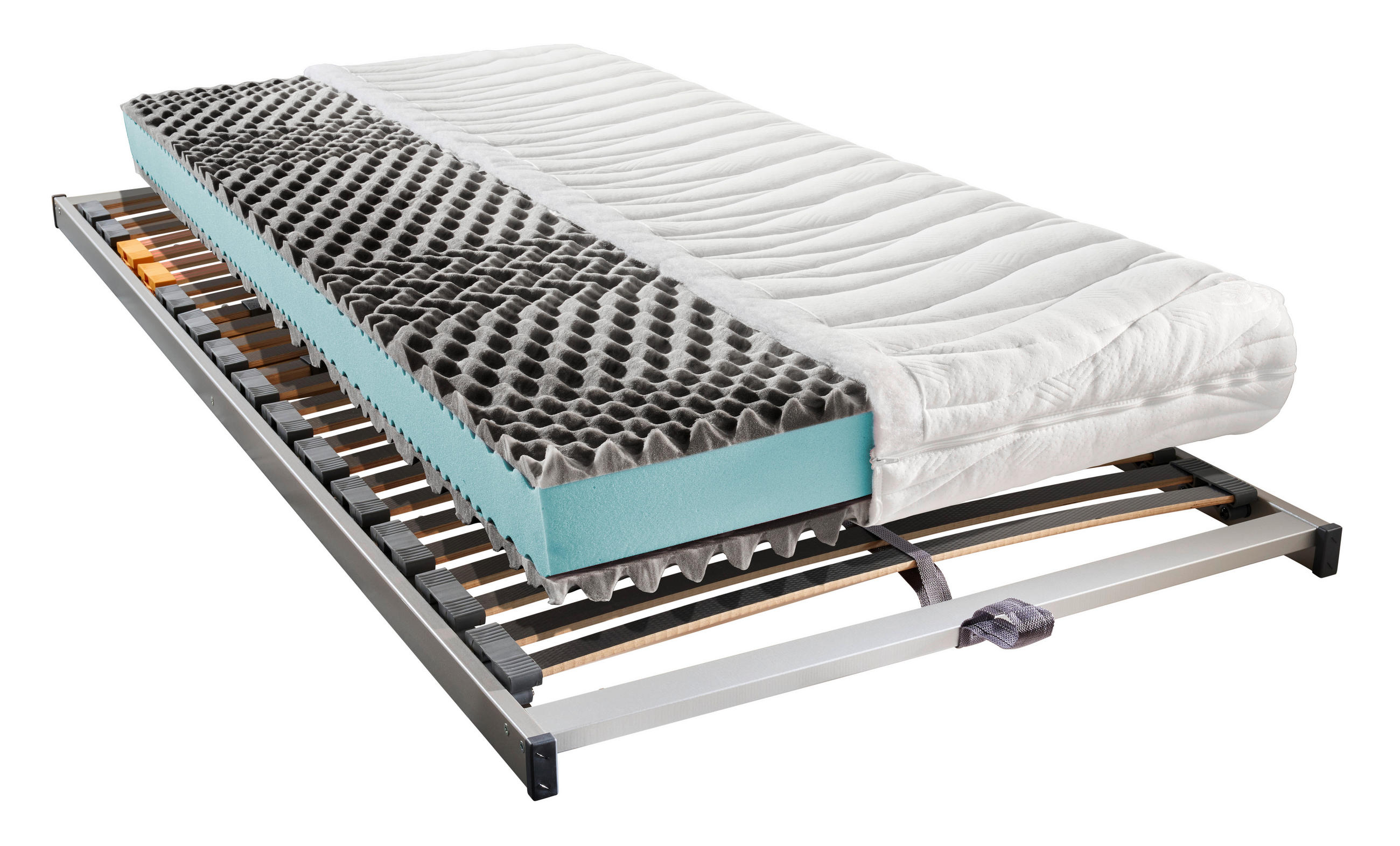 MATRATZENSET 180/200 cm  - Silberfarben, Basics, Holz (180/200cm) - Sleeptex