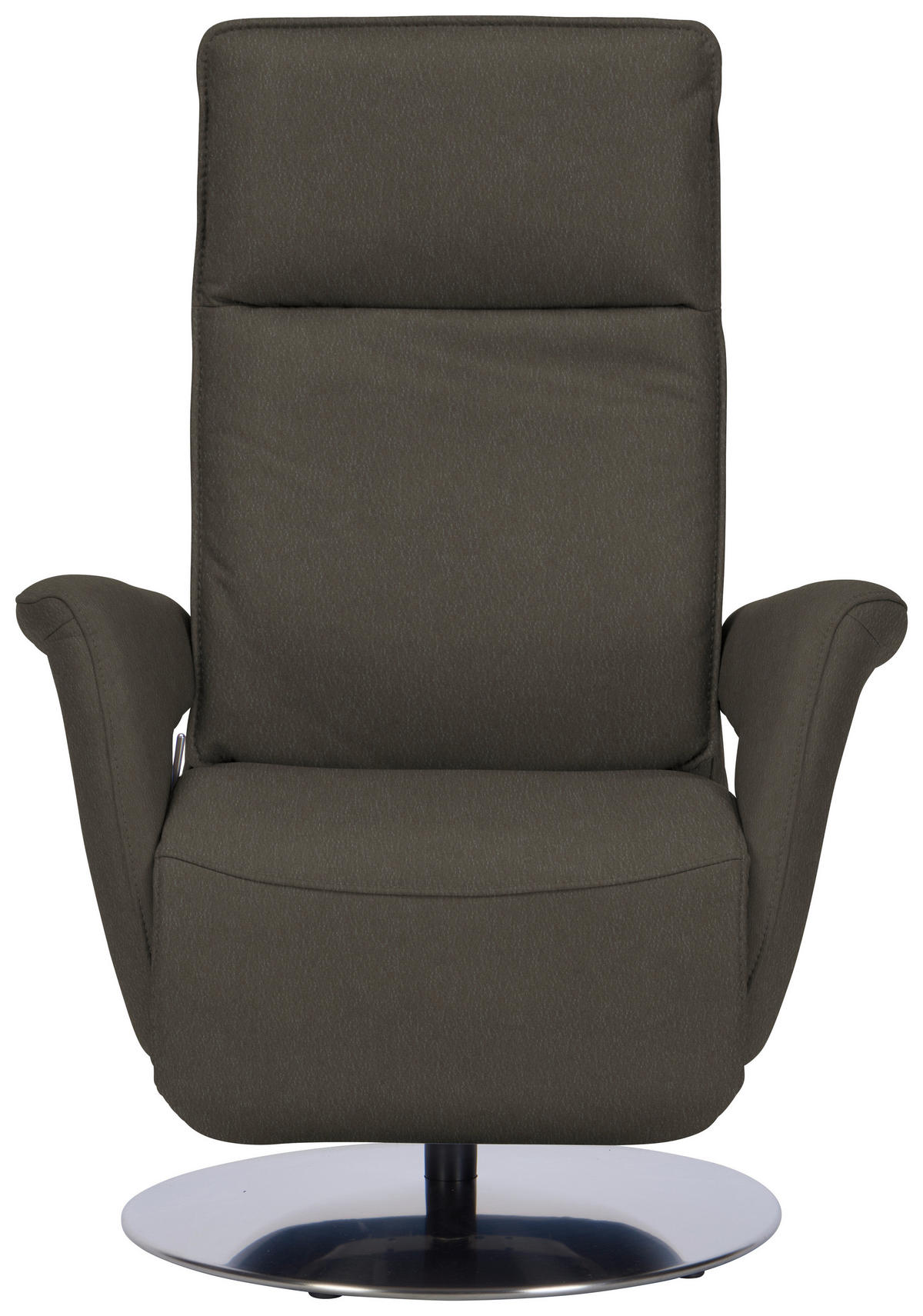 RELAXSESSEL Leder Graubraun  - Edelstahlfarben/Graubraun, Design, Leder/Metall (83/112/87-174cm) - Valdera