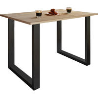 ESSTISCH rechteckig Schwarz, Sonoma Eiche  - Schwarz/Sonoma Eiche, Basics, Holzwerkstoff/Metall (140/80/76cm) - MID.YOU