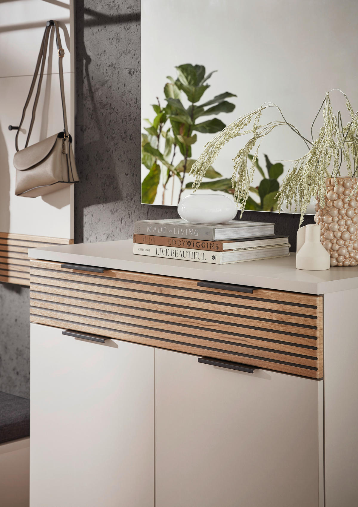 GARDEROBE 5-teilig  in 269/200/40 cm  - Kaschmir/Eichefarben, Design, Holzwerkstoff (269/200/40cm) - Voleo