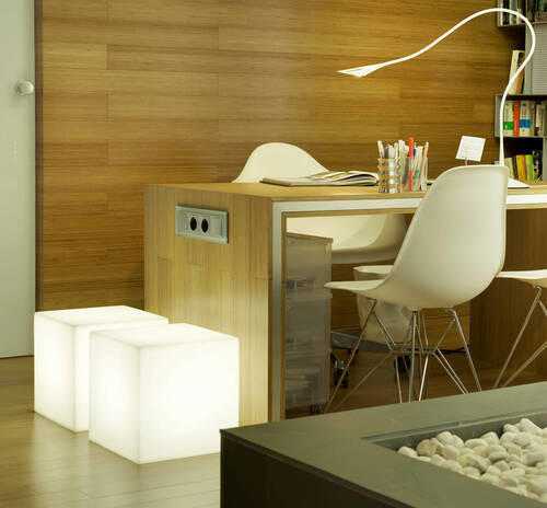 LED WÜRFEL CUBY 32 - Weiß, Design, Kunststoff (32/32cm) - New Garden