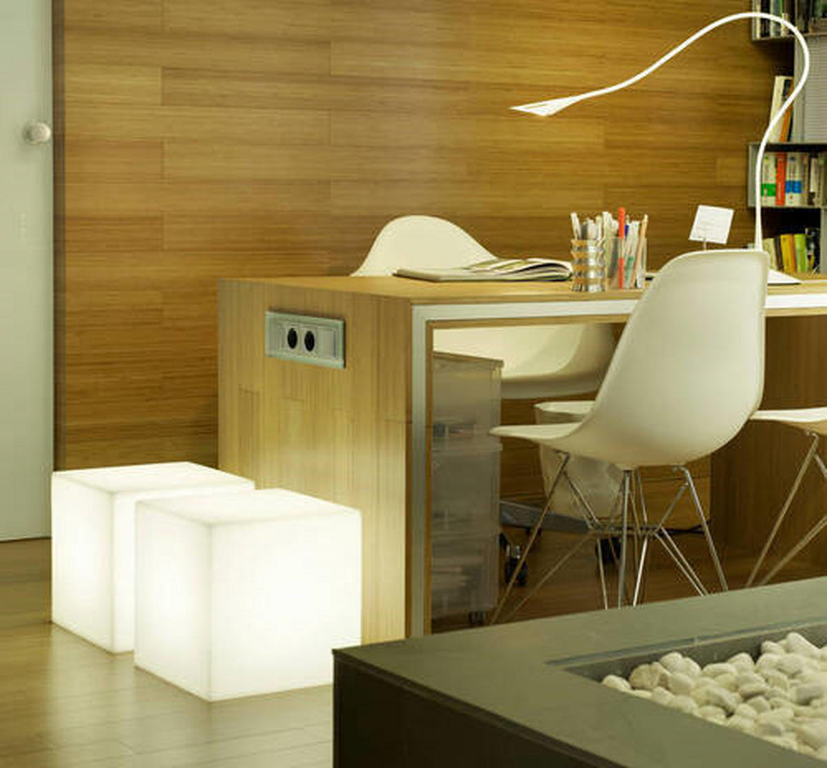 LED WÜRFEL CUBY 32 - Weiß, Design, Kunststoff (32/32cm) - New Garden